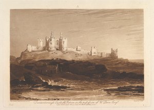 Dunstanborough Castle Liber Studiorum, del III, skylt 14, 10 juni 1808. av Joseph Mallord William Turner