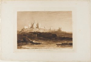 Dunstanborough Castle, skylt 14 från Liber Studiorum av Joseph Mallord William Turner