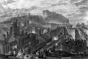 Edinburgh från Calton Hill, graverad av George Cooke, 1820 av Joseph Mallord William Turner