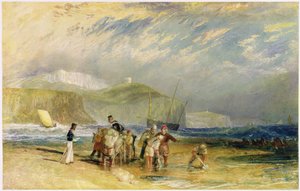 Folkestones hamn och kust till Devon, ca 1830 (wc och gouache på papper) av Joseph Mallord William Turner