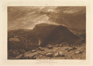 Hind Head Hill, On the Portsmouth Road Liber Studiorum, del V, skylt 25, 1 januari 1811. av Joseph Mallord William Turner