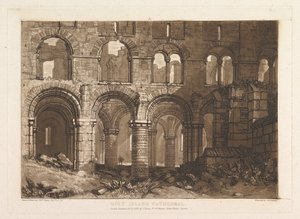 Holy Island Cathedral Liber Studiorum, del III, skylt 11, 20 februari 1808. av Joseph Mallord William Turner