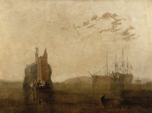 Hulkar på Tamar, c.1812 av Joseph Mallord William Turner