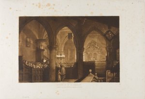 Interiör av en kyrka, skylt 70 från Liber Studiorum av Joseph Mallord William Turner