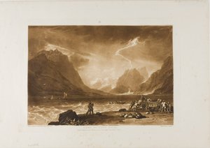 Lake of Thun, skylt 15 från Liber Studiorum av Joseph Mallord William Turner