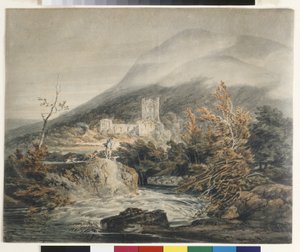 Llanthony Abbey, Monmouthshire (akvarell på vitt papper) av Joseph Mallord William Turner