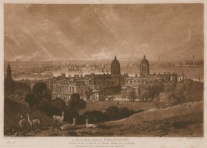 London från Greenwich; av Joseph Mallord William Turner