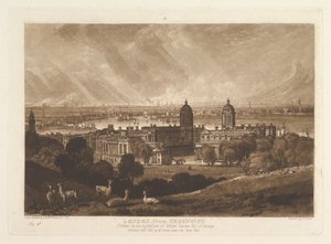 London från Greenwich Liber Studiorum, del V, skylt 26, 1 januari 1811. av Joseph Mallord William Turner