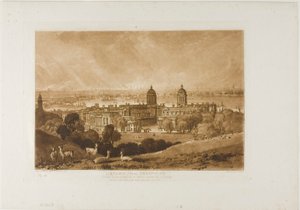 London från Greenwich, tallrik 26 från Liber Studiorum av Joseph Mallord William Turner