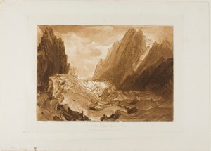 Mer de Glace, skylt 50 från Studieboken av Joseph Mallord William Turner