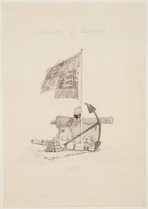 No.0567 Harbors of England, design för titelsidan på en bok, 1825 (bläck och tvätt) av Joseph Mallord William Turner