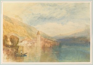 Oberhofen vid sjön Thun, Schweiz av Joseph Mallord William Turner