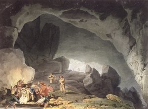Peaks Hole, Derbyshire (färggravyr) av Joseph Mallord William Turner