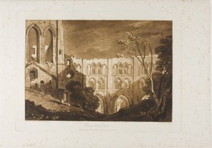 Rivaux Abbey, tallrik 51 från Liber Studiorum av Joseph Mallord William Turner