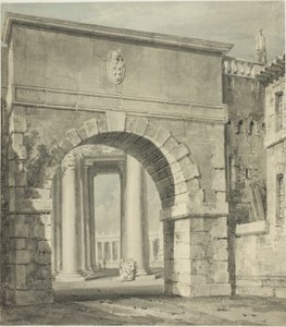 Peterskyrkan sedd genom Porta Angelica av Joseph Mallord William Turner