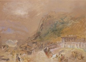 Bastiljen i Grenoble, från byn La Tronche, ca 1836 (akvarell på papper) av Joseph Mallord William Turner