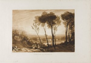 Bron på medeldistans, skylt 13 från Liber Studiorum av Joseph Mallord William Turner