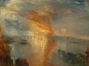 The Burning of the Houses of Lords and Commons, 16 oktober 1834, 1835. av Joseph Mallord William Turner