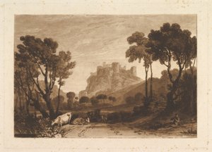 Slottet ovanför ängarna Liber Studiorum, del II, skylt 8, 1808. av Joseph Mallord William Turner