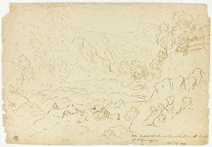 The Fall of the River Tumble (recto); Utsikt över Fastraly (verso) av Joseph Mallord William Turner