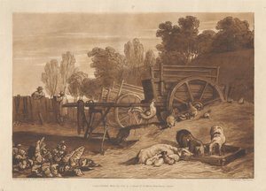 Bondgården med tuppen av Joseph Mallord William Turner
