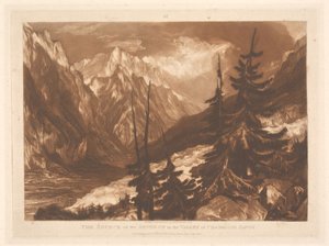 Arverons källa i Chamonixdalen, Savojen av Joseph Mallord William Turner