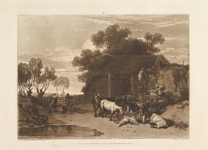 The Straw Yard Liber Studiorum, del II, skylt 7, 20 februari 1808. av Joseph Mallord William Turner