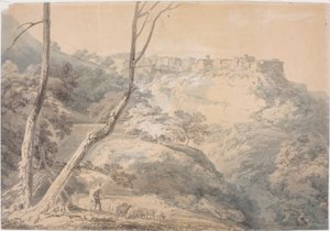Tivoli med Sibylltemplet (penna och akvarell på papper (ombord)) av Joseph Mallord William Turner