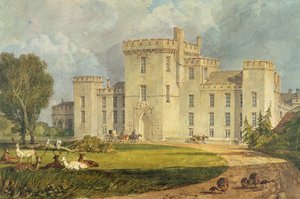 Utsikt över Hampton Court från nordväst, ca 1806 (penna & bläck och akvarell över penna på vävt papper) av Joseph Mallord William Turner