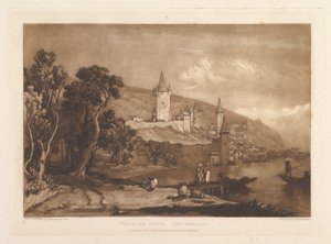 Staden Thun, Schweiz Liber Studiorum, del XII, skylt 59, 1 januari, av Joseph Mallord William Turner