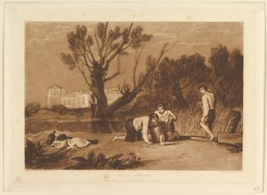 Young Anglers Liber Studiorum, del VII, skylt 32, 1 juni 1811. av Joseph Mallord William Turner