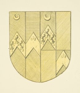 Arms of Brook(e?) på mässingsplatta i St Mary Redcliffe (akvarell på papper)