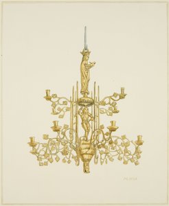Mässingskrona i Temple Church (akvarell på papper) av Joseph Manning