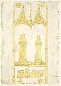 Brass of John and Johanna Jay i St Mary Redcliffe (akvarell på papper) av Joseph Manning