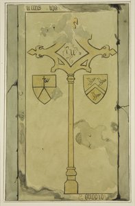 Gravsten i Temple Church (akvarell på papper) av Joseph Manning
