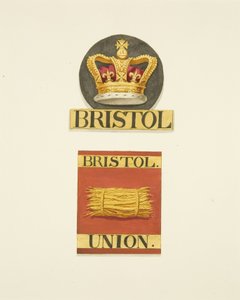 Husmärken eller brandmärken från Bristol Crown och Bristol Union Fire Offices av Joseph Manning