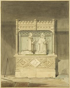 Monument över John Aldworth och hans son (akvarell på papper) av Joseph Manning