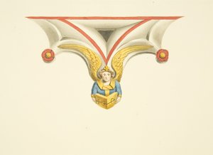 En av spetsarna på Canynges grav i St Mary Redcliffe (akvarell på papper) av Joseph Manning