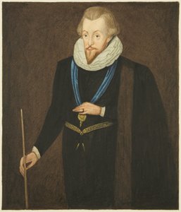 Porträtt i rådhuset av Robert Cecil, Earl of Salisbury (akvarell på papper) av Joseph Manning
