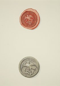 Sigill inskrivet med Thomas White och märke, båda från Temple Hospital (akvarell på papper) av Joseph Manning