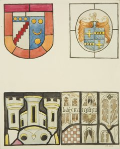 Målat glas i fönstret i Weavers