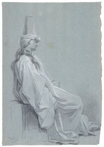 En ung man sittande i orientalisk dräkt av Joseph Marie Vien