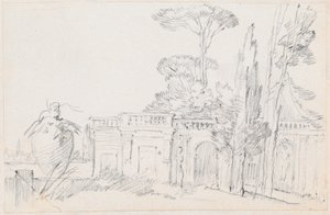Trädgårdarna i en italiensk villa av Joseph Marie Vien