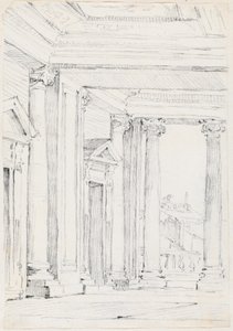 Portik av Palazzo Nuovo, på Campidoglio av Joseph Marie Vien