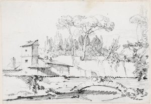 Utsikt över Prato i Villa Borghese av Joseph Marie Vien