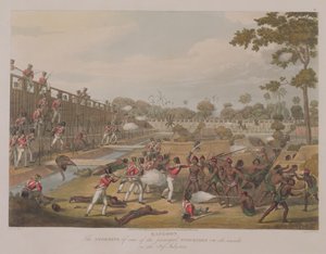 Rangoon: The Storming of one of the Main Stockades den 8 juli 1824, skylt 15 från 