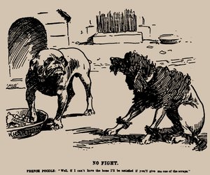 Inget slagsmål. Tecknad film om Fashoda-incidenten, 1898. av Joseph Morewood Staniforth