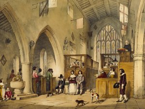 Kapell i Haddon Hall, Derbyshire, 1600, illustration från "Architecture of the Middle Ages", 1838