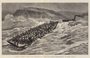 När de kommer hem från Transvaal, går brittiska trupper ombord på Port Natal