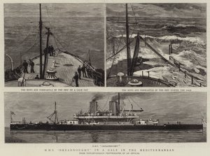 H M S Dreadnought i en kuling i Medelhavet av Joseph Nash